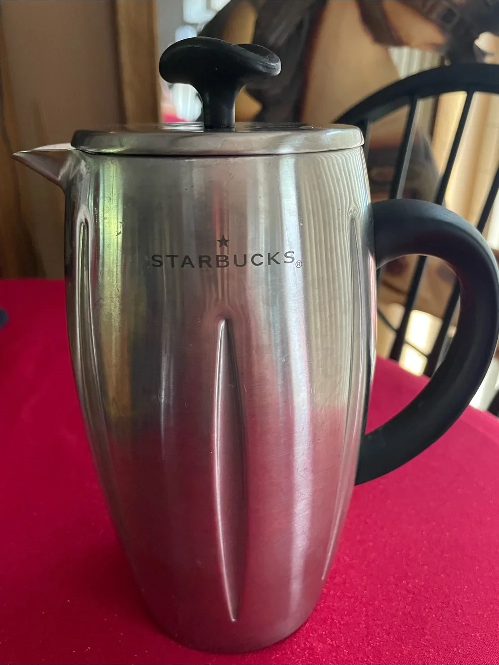 Starbucks Silver Stainless French Press with Black Handle